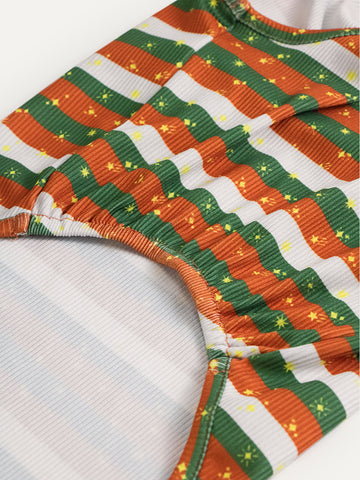 Sleeveless Dog Shirt - Festive Stripe Sparkle