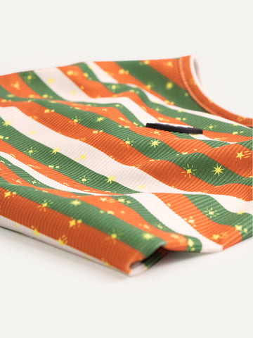 Sleeveless Dog Shirt - Festive Stripe Sparkle