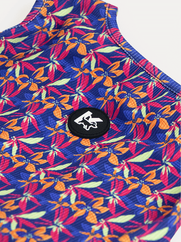 Sleeveless Dog Shirt - Midnight Tropical Pop