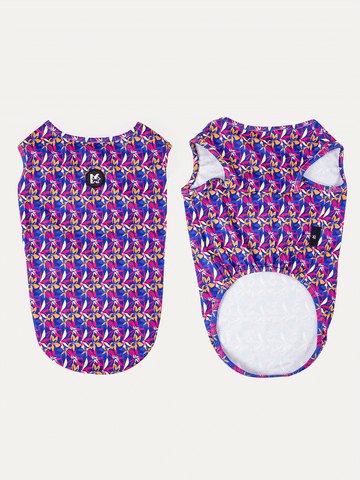 Sleeveless Dog Shirt - Midnight Tropical Pop