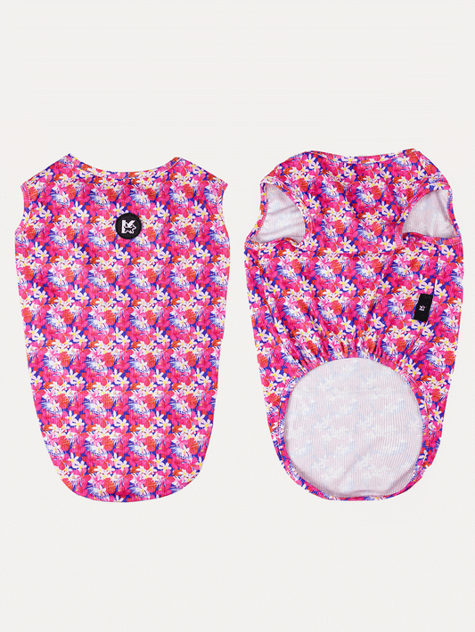 Sleeveless Dog Shirt - Tropical Bloom Rush