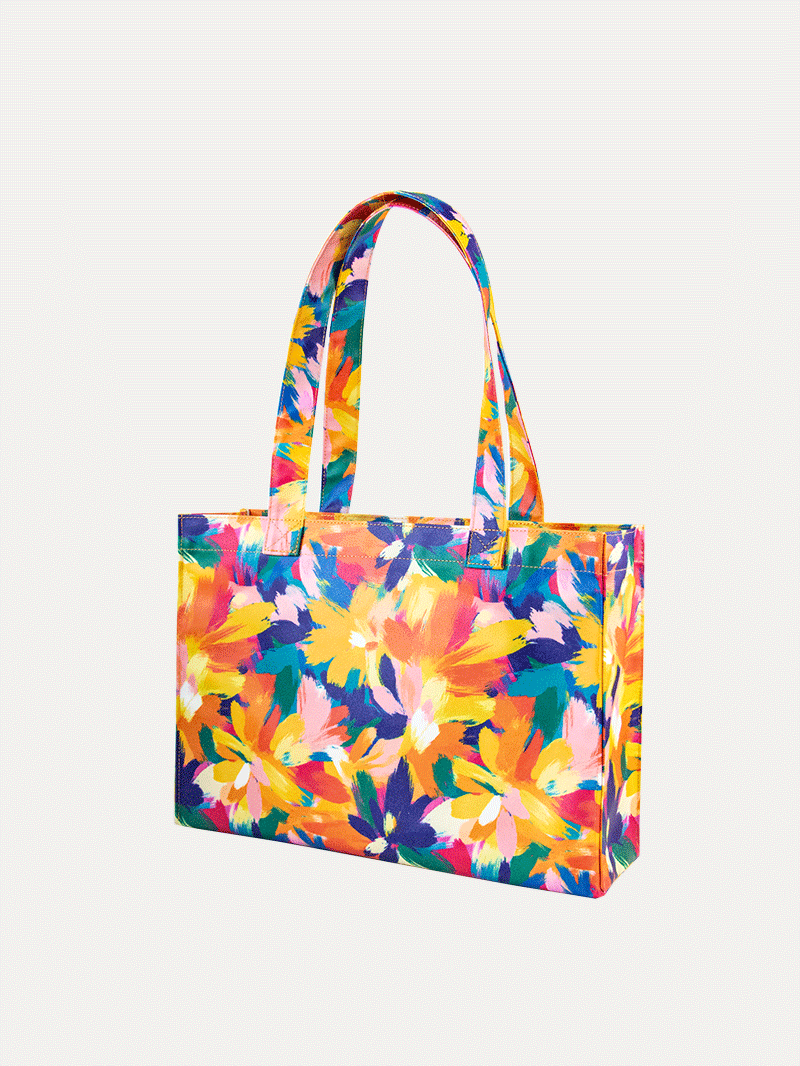 Waterproof Dog Walker's Tote - Sunset Floral Splash