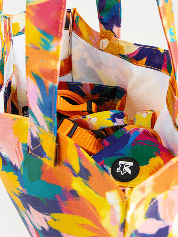 Waterproof Dog Walker's Tote - Sunset Floral Splash