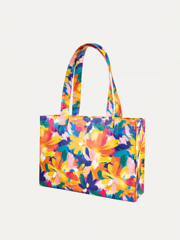 Waterproof Dog Walker's Tote - Sunset Floral Splash