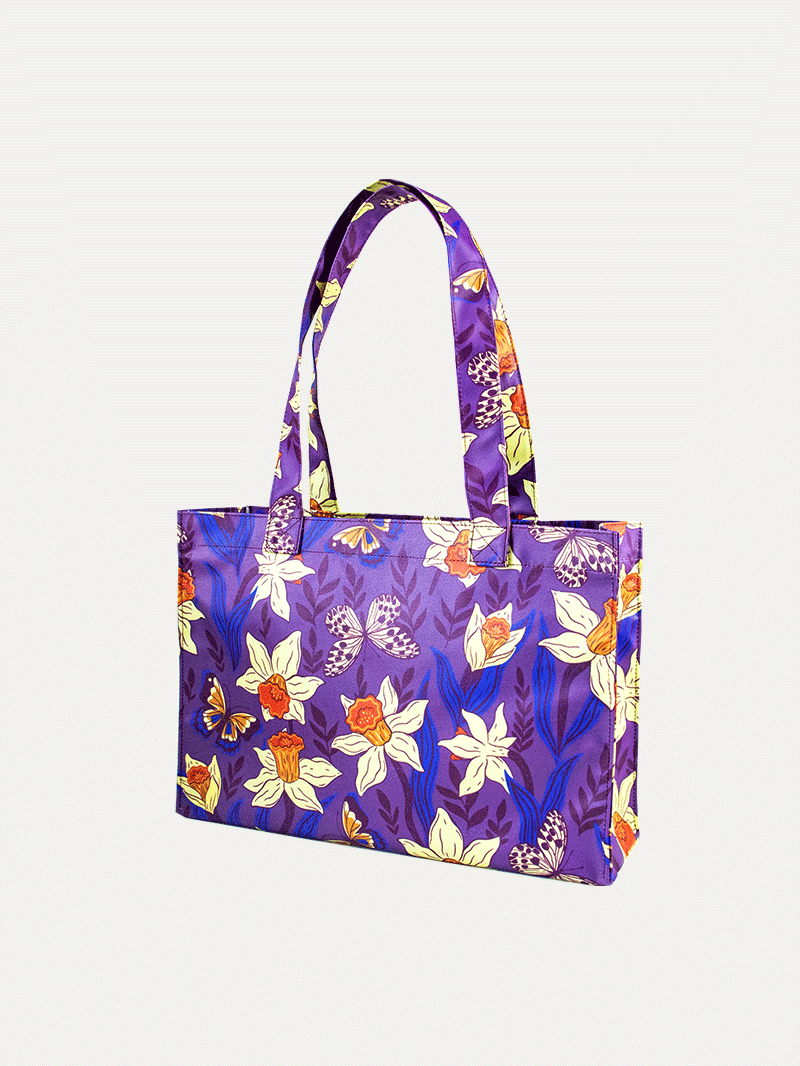 Waterproof Dog Walker's Tote - Violet Butterfly Whispers