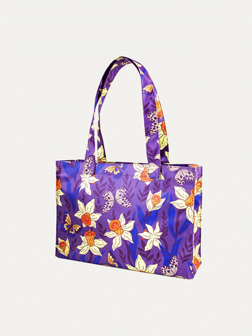 Waterproof Dog Walker's Tote - Violet Butterfly Whispers
