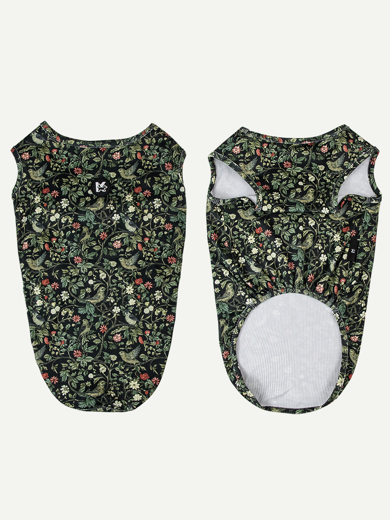 Sleeveless Dog Shirt - Mystic Garden Tapestry